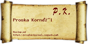 Proska Kornél névjegykártya